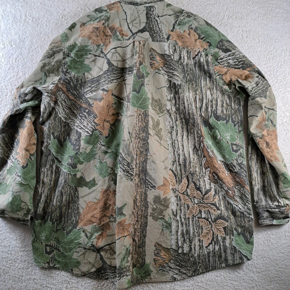 Wrangler Rugged Wear Camouflage Shirt Mens Size 2XLT‎ Woodland Green Long Sleeve - Picture 8 of 8